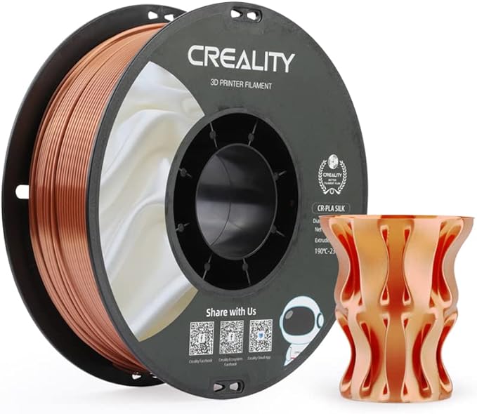 Creality Silk PLA 3D Printer Filament, Silk Shiny Metallic PLA Filament 1.75mm by Creality