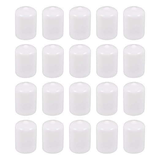 DMiotech 20 Pack 3/4" ID White Screw Thread Protectors Rubber End Caps Bolt by DMiotech