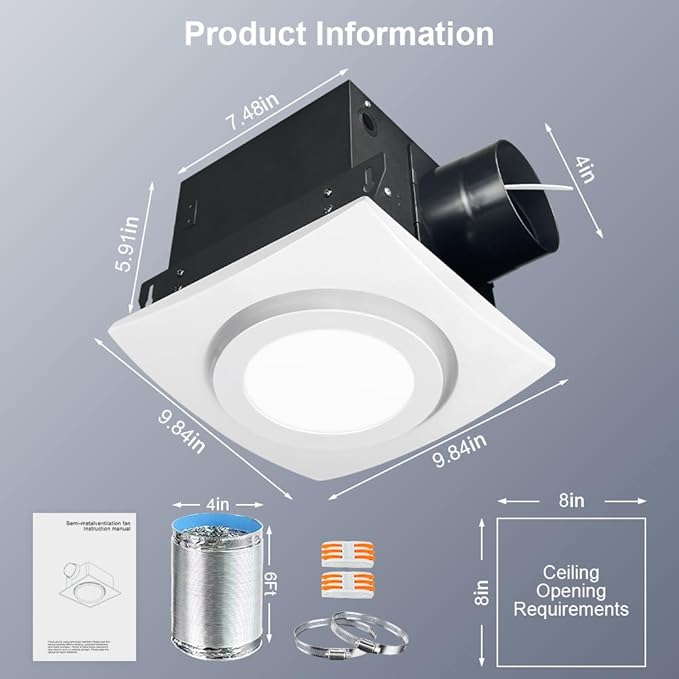 88CFM 1.0 Sone Bathroom Exhaust Fan - Image 6