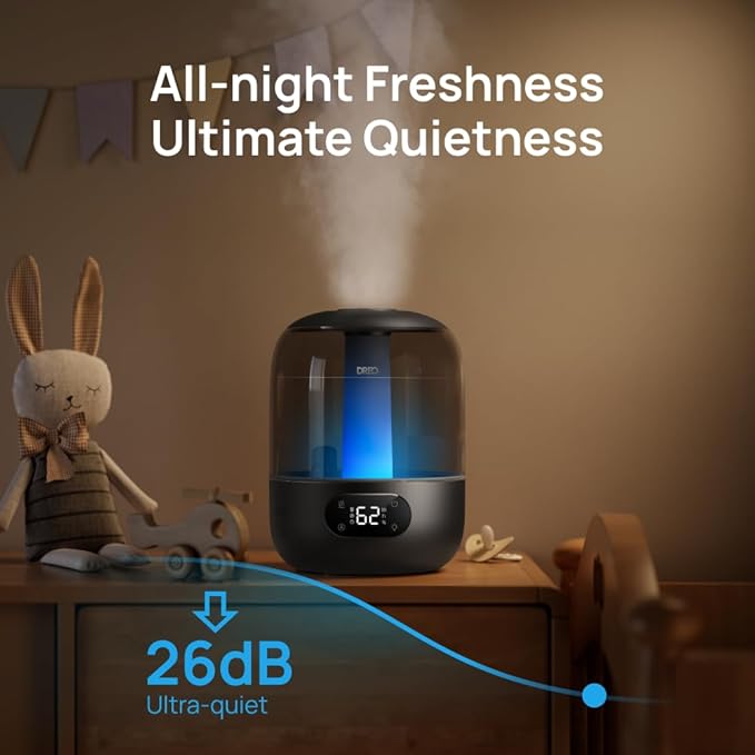 DREO Humidifiers for Bedroom, 3L Top Fill 30H & 26dB Quiet Runtime for Large - Image 3