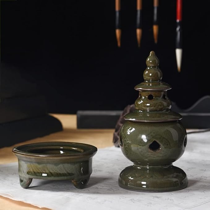 Incense Burner Stand Sandalwood Stove Celadon Incense Stove Incense Road Retro - Image 5