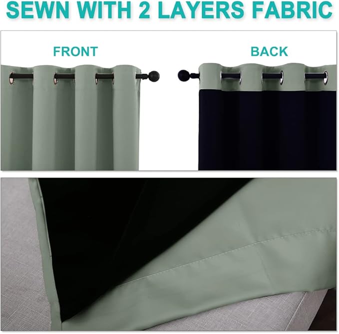 NICETOWN 100% Blackout Window Curtain Panels, Cold and Full Light Blocking - Image 5