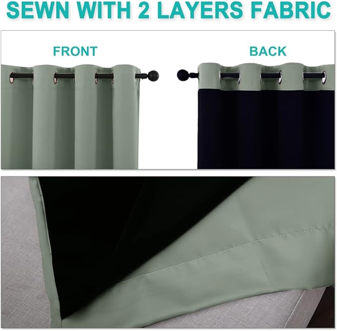 NICETOWN 100% Blackout Window Curtain Panels, Full Light Blocking Drapes - Image 5