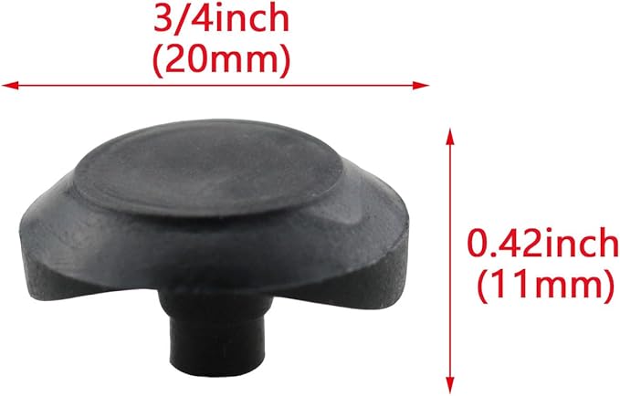 HJGarden 20pcs 3/4" Coved Stem Natural Bumper Glide Black Increased - Image 2