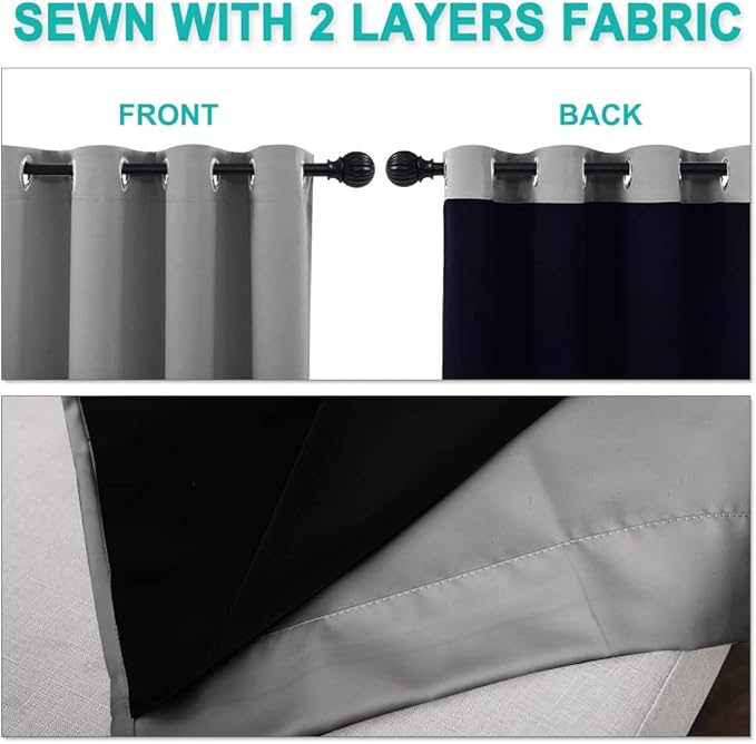 NICETOWN Total Shade Curtain and Draperies, Heavy-Duty Full Light Shading Drape - Image 5