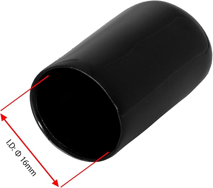 10 PCS Black Round Vinyl Rubber End Caps Kits, Flexible Screw Thread Protectors - Image 2
