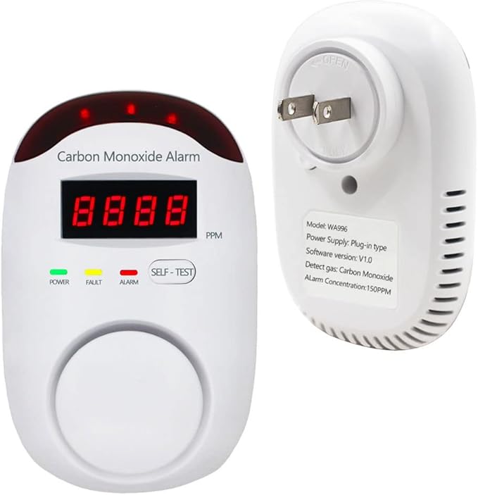 Plug-in Type Carbon Monoxide Alarm, CO Detector Monitor by WESHLGD
