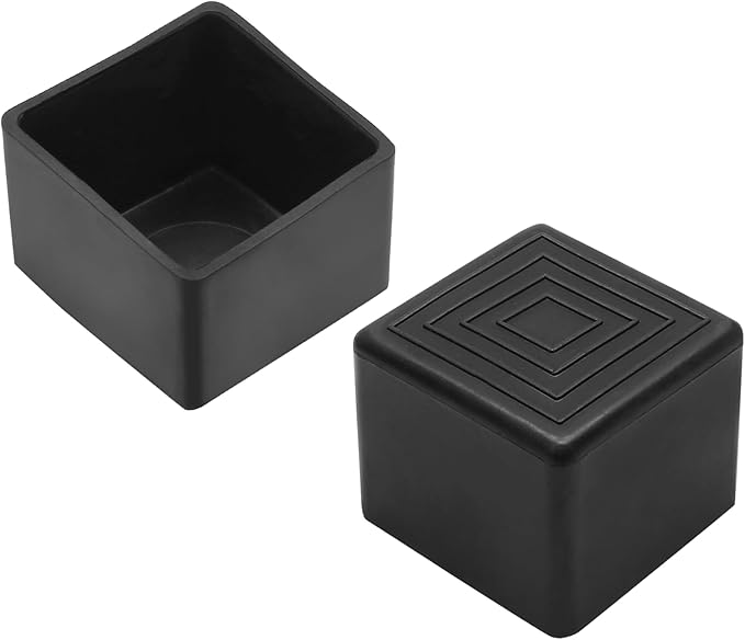 20 Pcs Square PVC Furniture Leg Caps, Vinyl Flexible Chair Leg Floor Protectors - Image 3