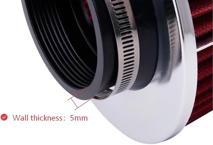 ID2.5" High Flow Inlet Cold Air Intake Cone Air Filter Replacement Clamp-On - Image 7
