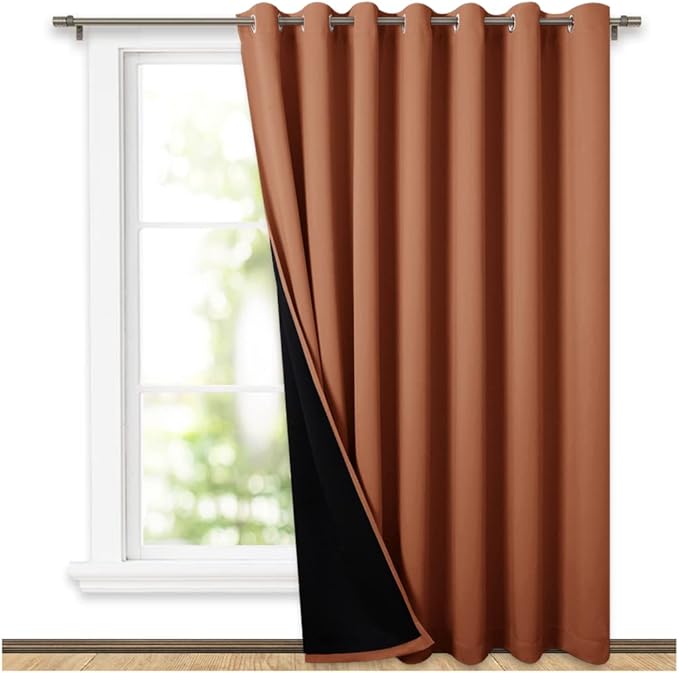 NICETOWN Burnt Orange 100% Blackout Patio Door Curtain, Super Heavy-Duty by NICETOWN