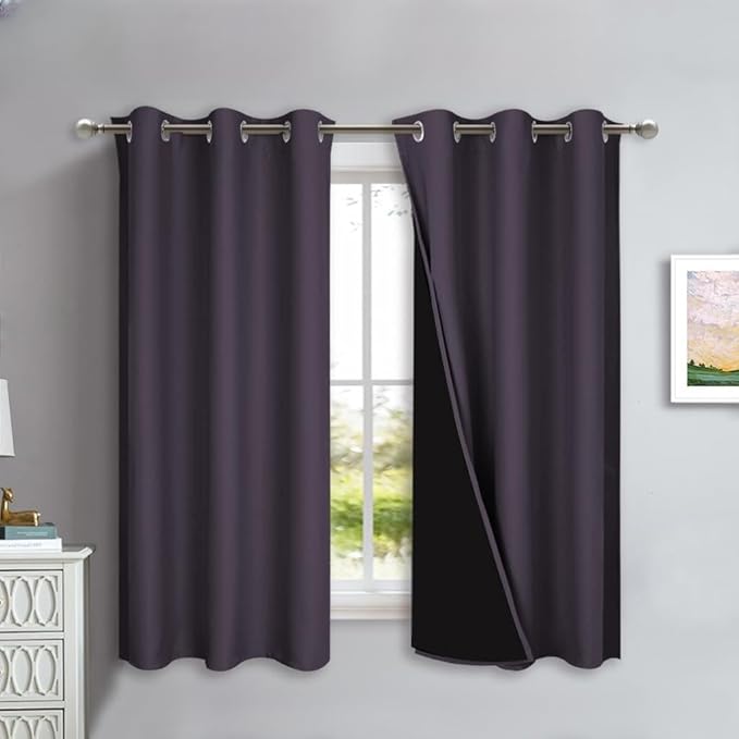 NICETOWN 100% Blackout Lined Curtains, 1 Pair, 2 Thick Layers Completely by NICETOWN