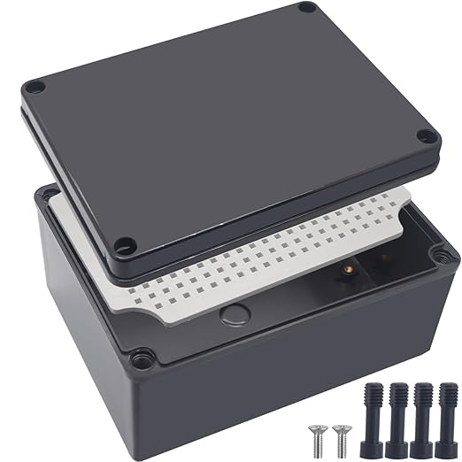 Junction Box, IP67 Waterproof ABS Black Project Box by Otdorpatio