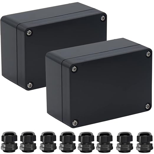 2 Packs Junction Box IP65 Waterproof ABS Plastic Electrical Project Case Power by Otdorpatio