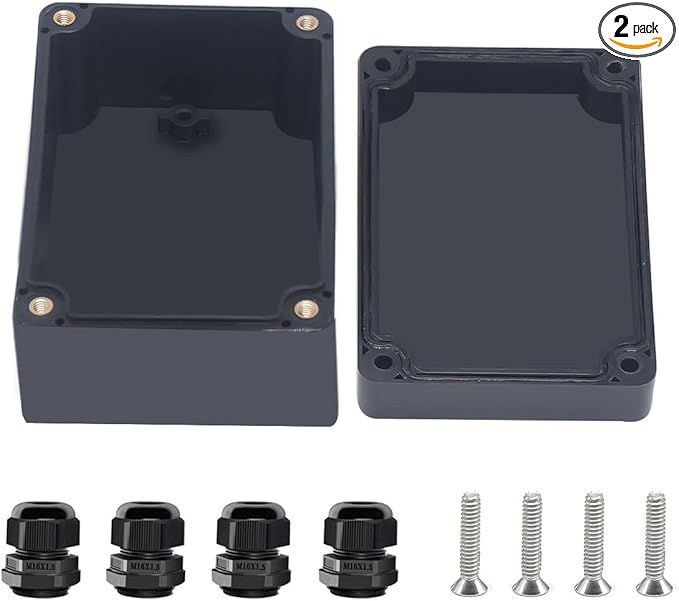 Project Box ABS Black Electrical Boxes IP67 Outdoor Waterproof Box Electronic by Otdorpatio