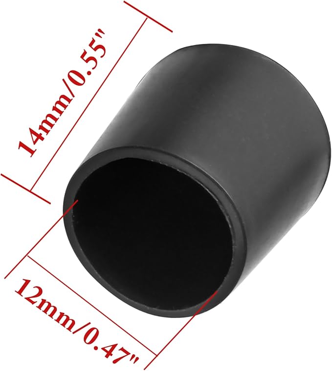 20 Pcs Round Rubber Furniture Leg Caps, 1/2" Vinyl Flexible Chair Leg Floor - Image 2