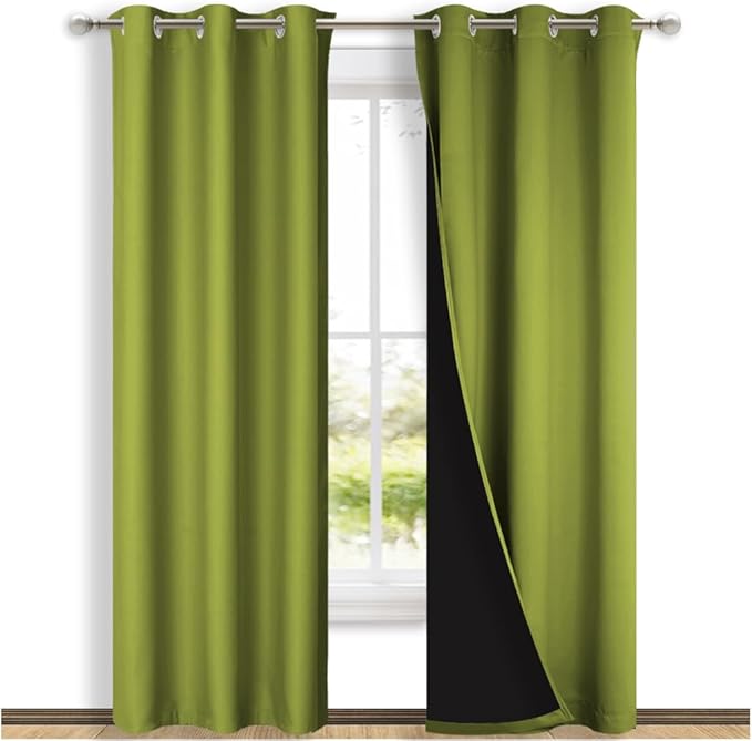 NICETOWN Fresh Green Full Shade Curtain Panels, Pair of Thermal Insulated & by NICETOWN