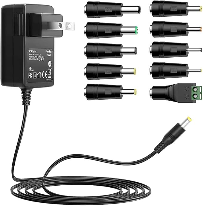 Belker 12W 12V 1A AC DC Adapter Wall Charger Power Adapter Supply 5.5 x 2.1mm by Belker