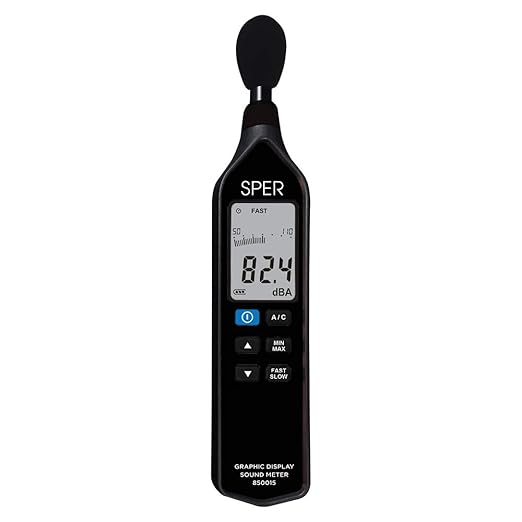 Sper Scientific 850015 Graphic Display Sound Meter, Meets ANSI S1.4 Type 2 and by SperScientific
