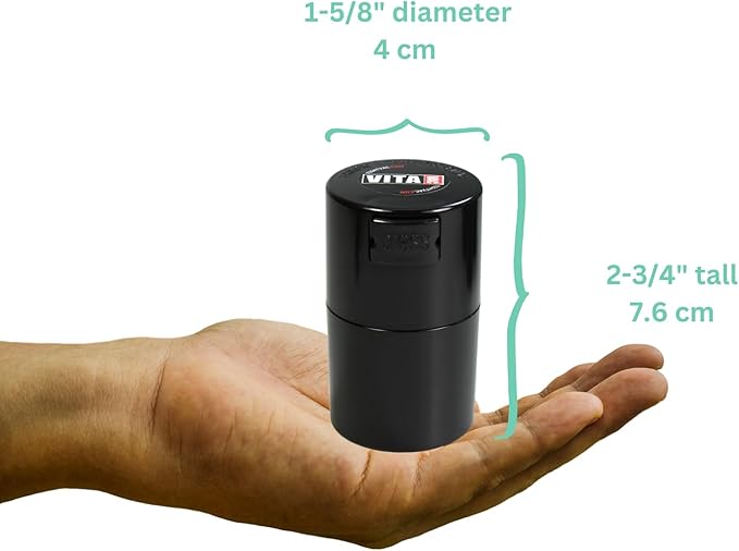 Vitavac - 5g to 20 grams Vacuum Sealed Container - Black - Image 3
