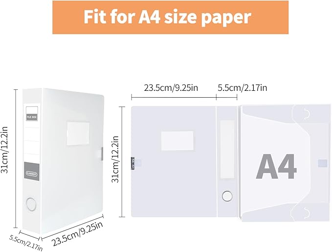 HUA JIE A4 Storage File Boxes Plastic Archives Cases - Image 2