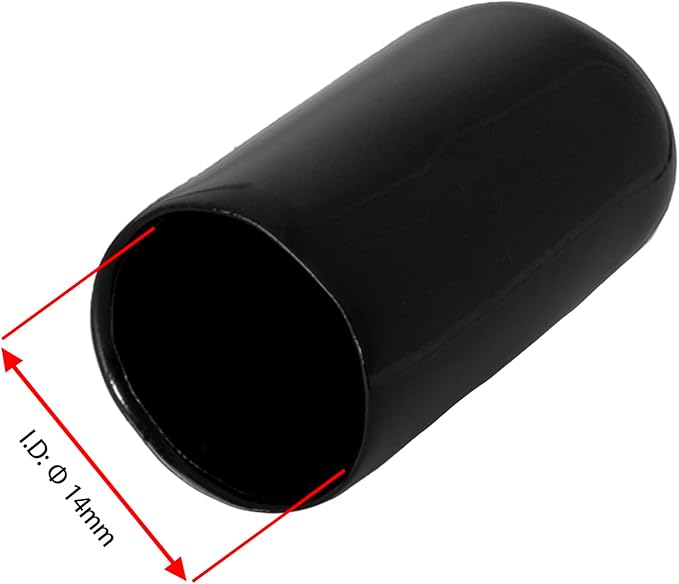 20 PCS Black Round Vinyl Rubber End Caps Kits, Flexible Screw Thread Protectors - Image 2