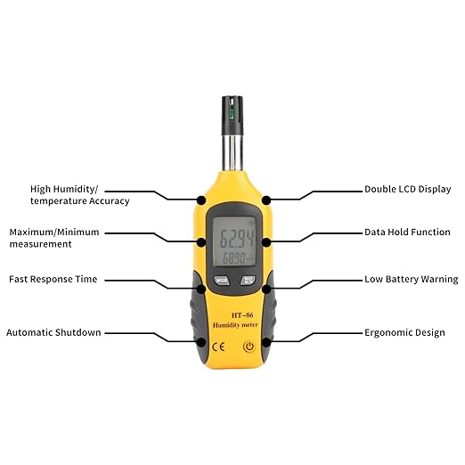 HT-86 Temperature Humidity Meter 2 in 1 Portable Digital Hygrometer Thermometer - Image 6