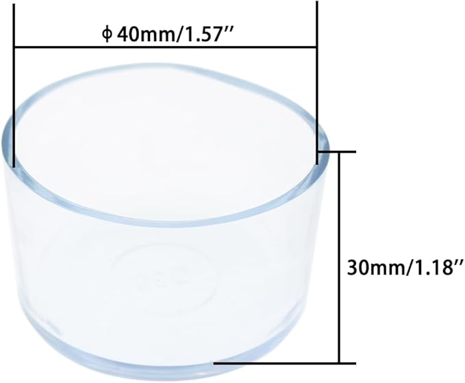 Round Chair Leg Caps, PVC Furniture Feet Covers, TTZEZE Transparent Round Floor - Image 2