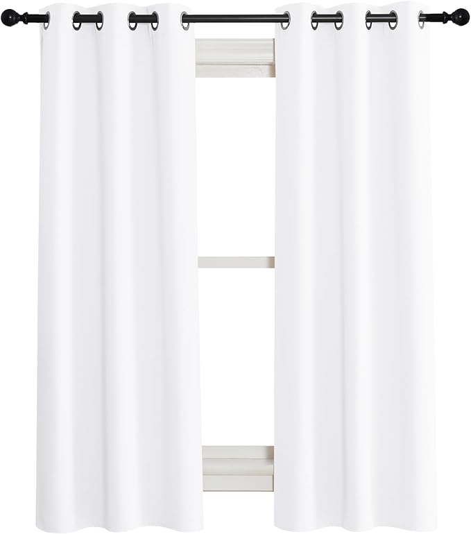 NICETOWN Room Darkening Window Treatment Curtain, Pure White, Single Panel - Image 2