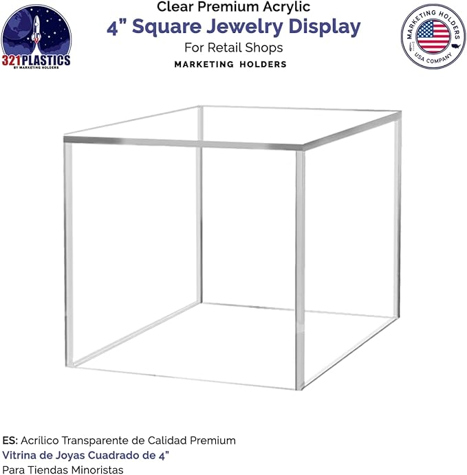 4 Pack Food Riser for Buffet Table Clear Acrylic Square Box 4" Display Stand - Image 6