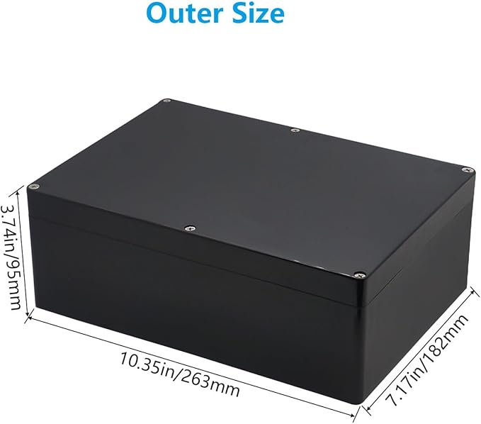 Outdoor Waterproof Junction Box IP67 Project Box ABS Black Electrical Boxes - Image 2