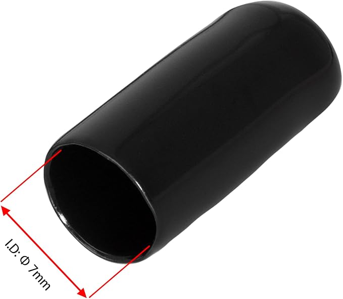 20 PCS Black Round Vinyl Rubber End Caps Kits, Flexible Screw Thread Protectors - Image 2