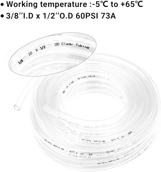 3/8’’ ID × 1/2’’ OD - 50 ft Clear Plastic Vinyl Tubing - Image 5