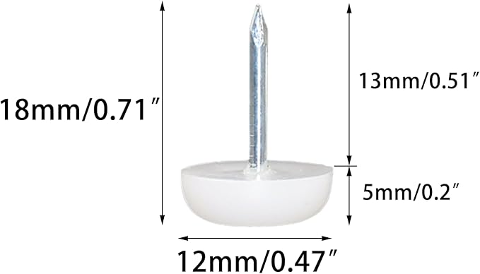 50 Pcs Furniture Feet Nail Plastic Glide Nails Round Chair Table Leg Protector - Image 2
