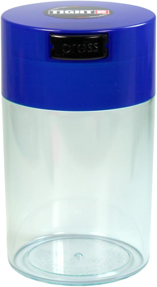 Tightvac - 1 oz to 6 ounce Vacuum Sealed Storage Container - Dark Blue Cap & by Tightpac+America+Inc.