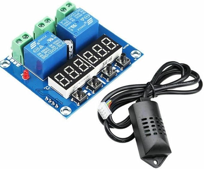 DC 12V XH-M452 Thermostat Dual Output Temperature Humidity Thermometer by Mustpoint