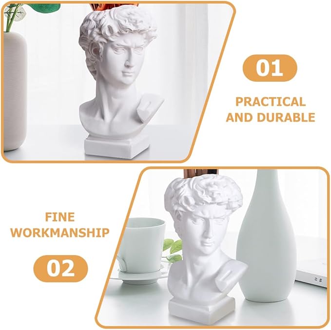 DOITOOL Greek Statue of David Collectible Figurine Cute Vase Vases - Image 3