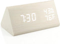 OCT17 Wooden Alarm Clock, Wood Alarm Clock Smart LED Digital Clock by OCT17