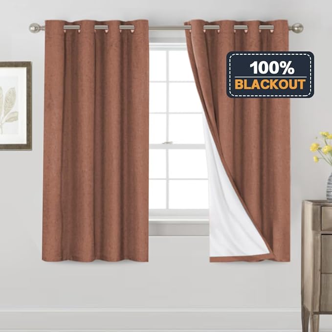 PrinceDeco Blackout Curtains 63 Inches Long 2 Panels 100% Blackout Curtains - Image 6