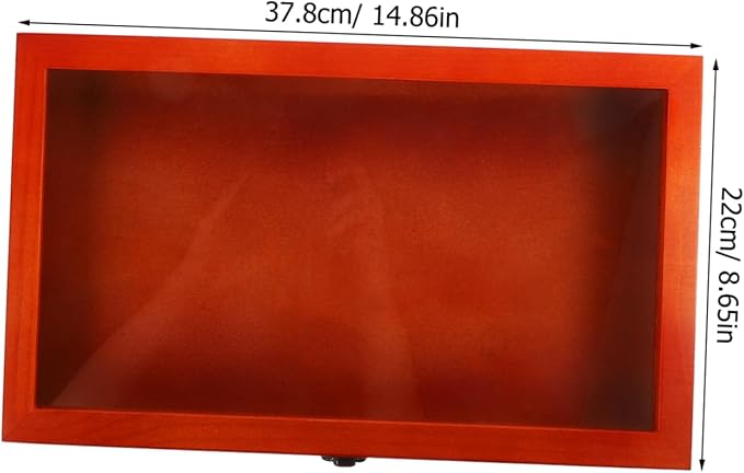 DOITOOL Vintage Style Rectangular Wooden Box Pin Display Case - Image 2