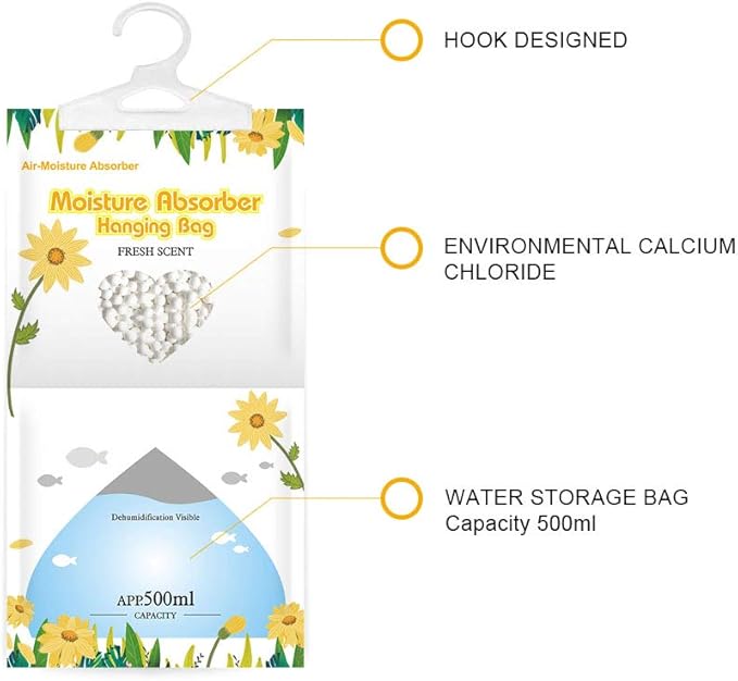 CANAGER Hanging Moisture Absorber, Fresh Scent Moistureproof Desiccant Hanging - Image 3