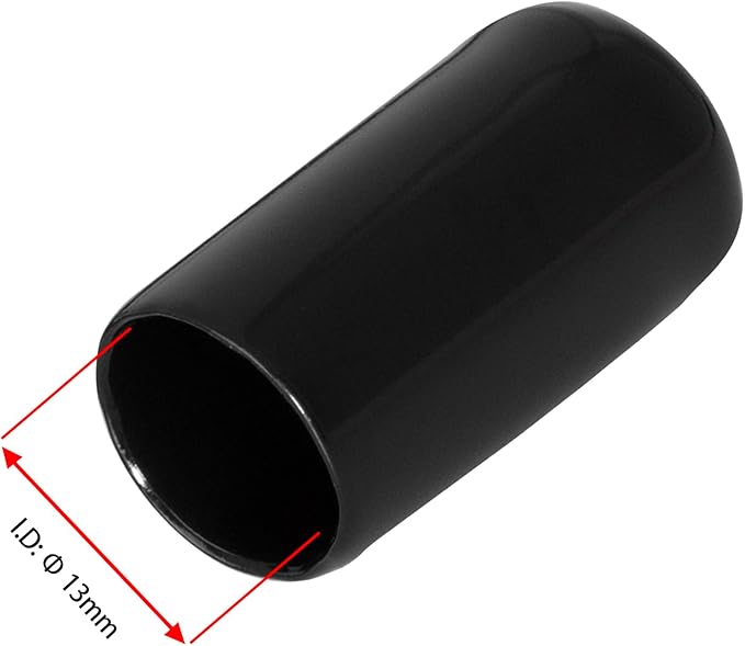 20 PCS Black Round Vinyl Rubber End Caps Kits, Flexible Screw Thread Protectors - Image 2