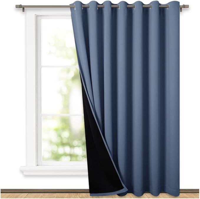 NICETOWN Total Shade Patio Door Curtain, Heavy-Duty Full Light Shading Sliding by NICETOWN