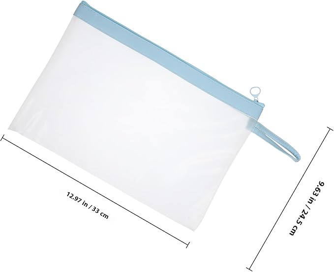 File Bag Zipper Pouch Tear-Resistant Mesh Document Organizer Lightweight Office - Image 2