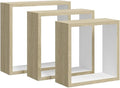 vidaXL 3 pcs Wall Cube Shelves in White and Sonoma Oak by vidaXL
