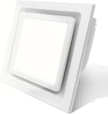 Bathroom Exhaust Fan with Light, Bathroom Fan with 6000K Square LED Combo by POWERENG