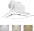 Bathroom Exhaust Fan with Light, 11.8 in Panel, 12W Square LED, 141 CFM by POWERENG