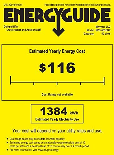 Whynter 50 Energy Star Pint High Capacity up to 4000 sq ft Gray Portable - Image 10
