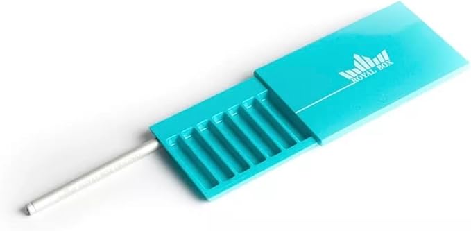 Generic Original Royal Box Turquoise Blue 8 Compartment Snuff Storage Box - Image 3