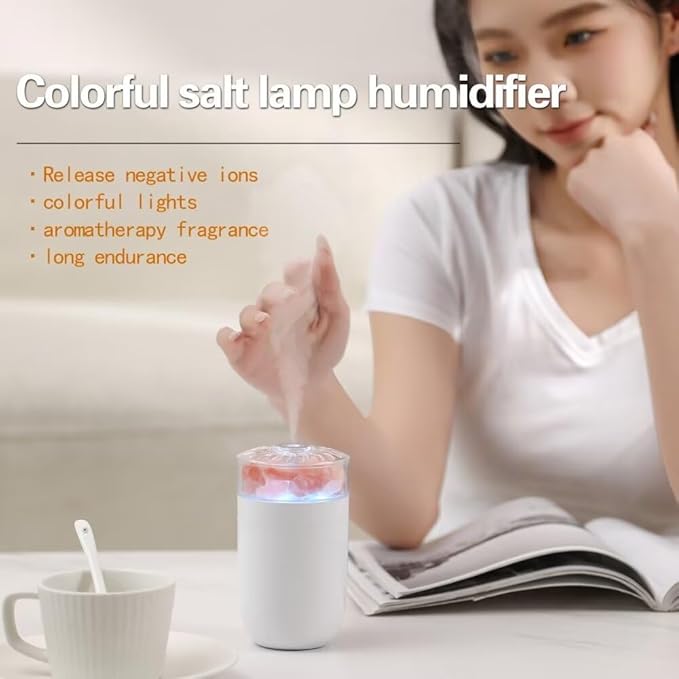 Himalayan Salt Lamp Ultrasonic Humidifier, Essential Oil Aromatherapy Diffuser - Image 7