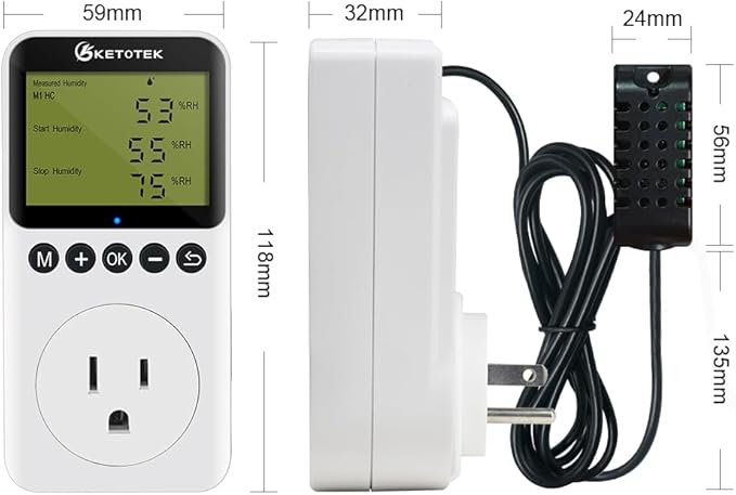 Digital Humidity Controller Outlet Plug 120v 15A Humidistat Countdown Control - Image 4